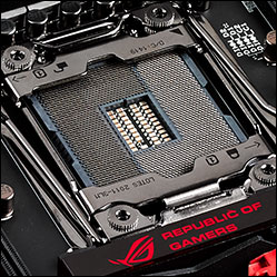 Close-up of CPU socket on ASUS X99